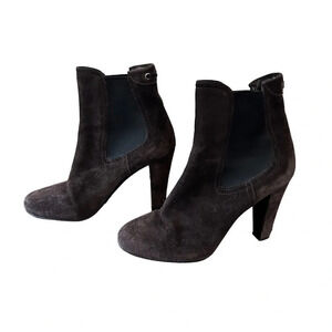 Car Shoe Suede Ankle Chelsea Boots brown sz 7 excellent condition made in Italy